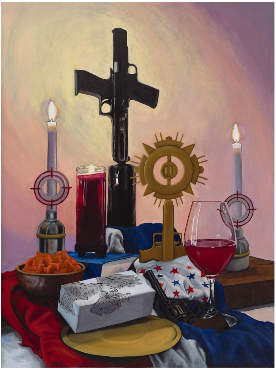 american religion - oil painting on hardboard 2022