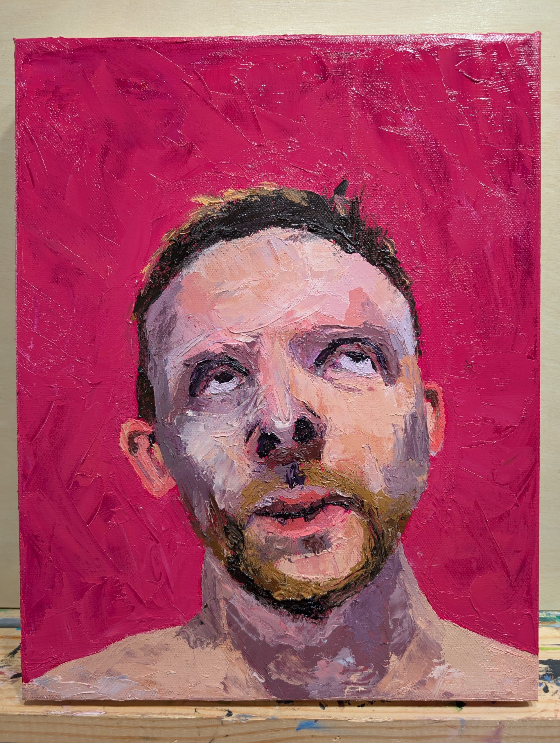 Palette knife self portrait